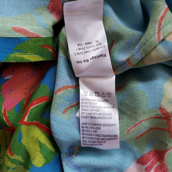 Farm Rio Sunny Day Unisex Tropical Shirt Button Front Short Sleeves Collar Small - Picture 14 of 16